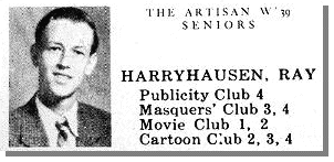 Ray Harryhausen's Yearbook Entry